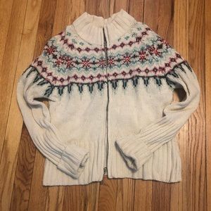 FOSSIL lambs wool zip sweater